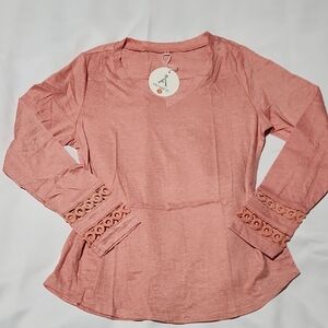 ANRABESS Womens Long Sleeve Tops Lace Dressy Casual Blouses